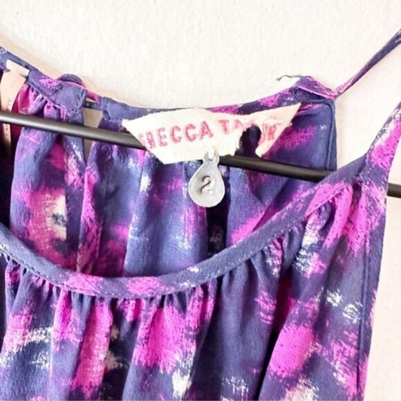 Rebecca Taylor Purple Silk Halter Dress Size 2 - Picture 4 of 8